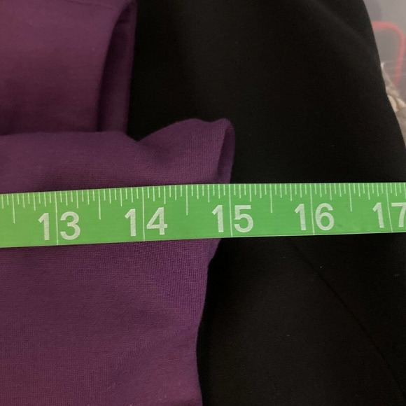 NWT 41 Hawthorn Dress Womens Sz S Purple Sheath Ponte Stretch Scalloped V Neck - Picture 10 of 12